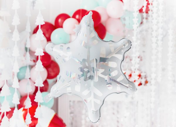 Foil balloon Snowflake, 64x66 cm, holographic
