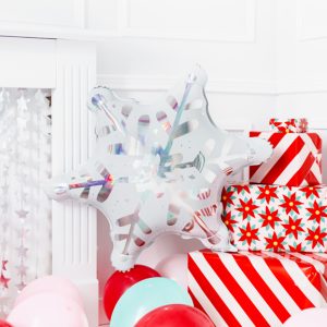 Foil balloon Snowflake, 64x66 cm, holographic