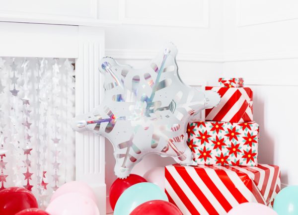 Foil balloon Snowflake, 64x66 cm, holographic
