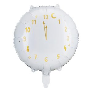 Foil balloon Clock, 45 cm, white