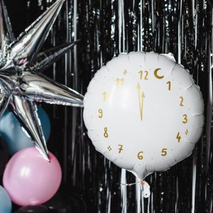 Foil balloon Clock, 45 cm, white
