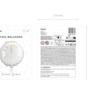 Foil balloon Clock, 45 cm, white