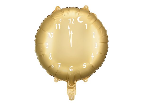 Foil balloon Clock, 45 cm, gold