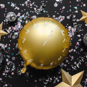 Foil balloon Clock, 45 cm, gold