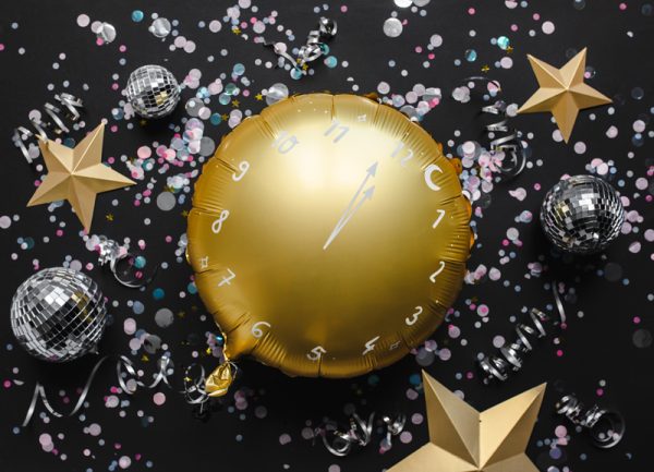 Foil balloon Clock, 45 cm, gold