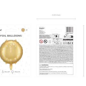 Foil balloon Clock, 45 cm, gold