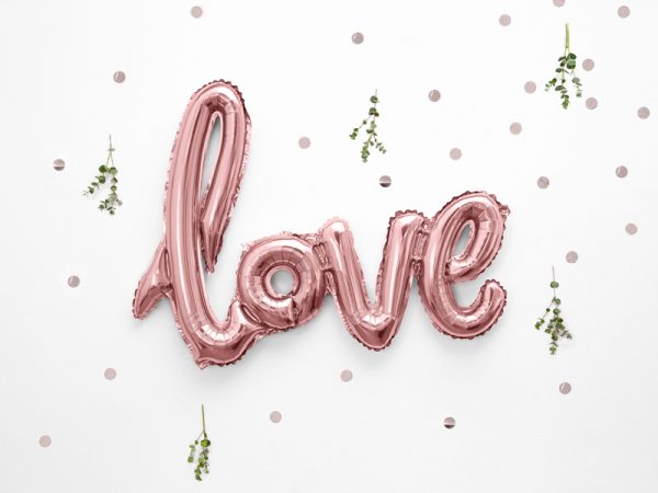Foil Balloon Love, 73x59cm, rose gold