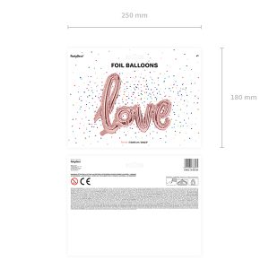 Foil Balloon Love, 73x59cm, rose gold