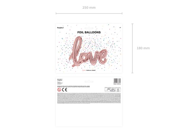 Foil Balloon Love, 73x59cm, rose gold