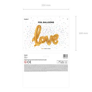 Foil Balloon Love, gold, 73x59cm
