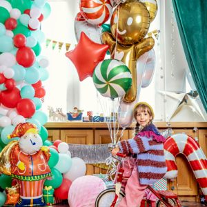 Standing foil balloon Santa, 63x106 cm, mix