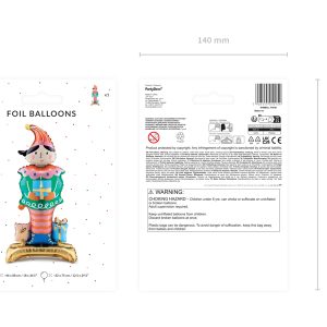 Standing foil balloon Elf, 46x88 cm, mix