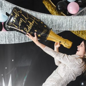 Foil balloon Bottle Happy New Year, 39,5x98 cm, mix