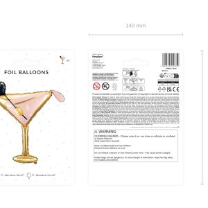 Foil balllon Glass, 126x93 cm, mix