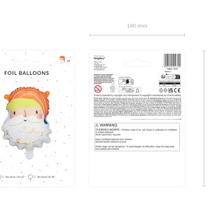 Foil balloon Santa, 26x31 cm mix (1 pkt / 5 pc.)