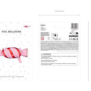 Foil balloon Candy, mix, 40x16,5 cm (1 pkt / 5 pc.)