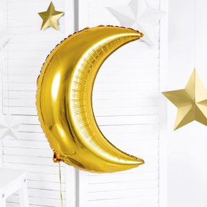Foil balloon Moon, 60cm, gold