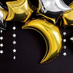 Foil balloon Moon, 60cm, gold