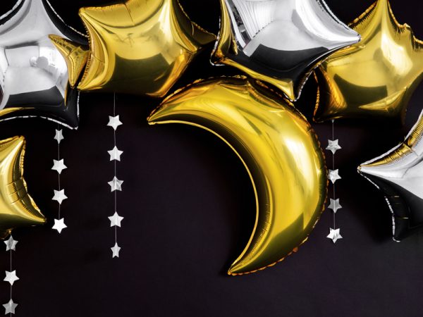 Foil balloon Moon, 60cm, gold