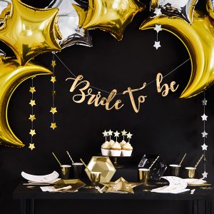 Foil balloon Moon, 60cm, gold