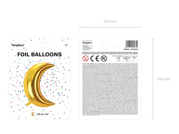 Foil balloon Moon, 60cm, gold