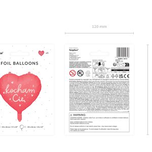 Foil balloon Heart ''Kocham Cię'', 45 cm, mix