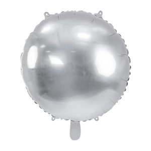 Round foil balloon, 45 cm, silver