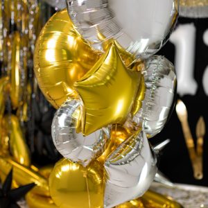 Round foil balloon, 45 cm, silver