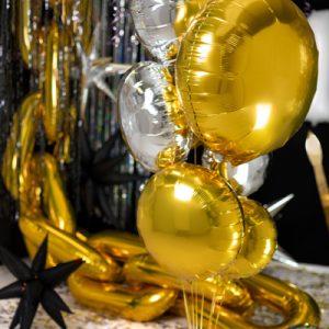 Round foil balloon, 45 cm, silver