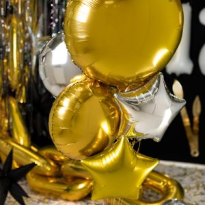Round foil balloon, 45 cm, silver