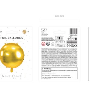 Round foil balloon, 45 cm, gold