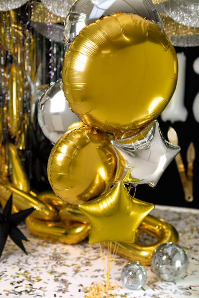 Round foil balloon, 59 cm, gold