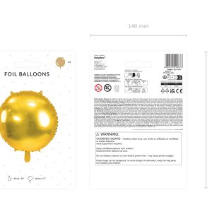 Round foil balloon, 59 cm, gold