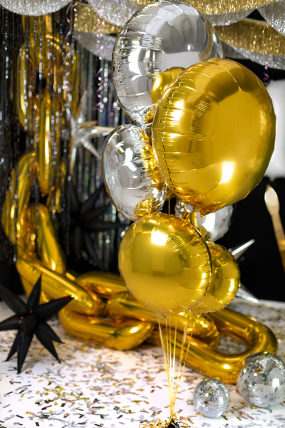 Round foil balloon, 80 cm, silver