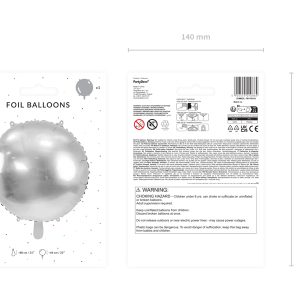 Round foil balloon, 80 cm, silver