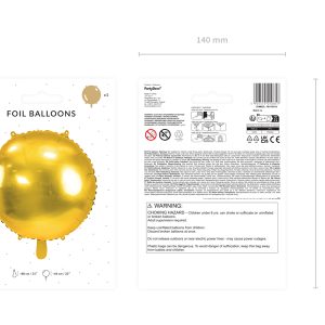 Round foil balloon, 80 cm, gold