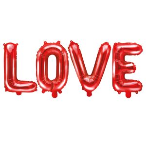 Foil Balloon Love, 140x35cm, red