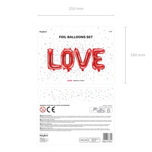 Foil Balloon Love, 140x35cm, red