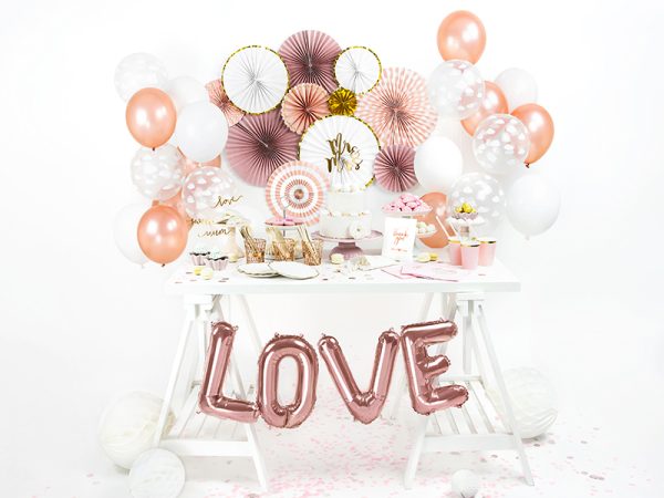 Foil Balloon Love, 140x35cm, rose gold