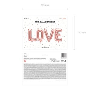 Foil Balloon Love, 140x35cm, rose gold