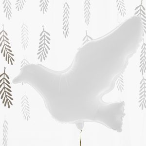Foil Balloon Dove, white, 77x66cm