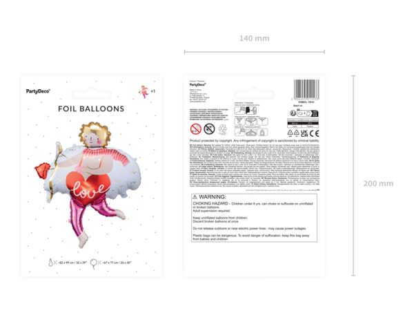 Foil balloon Cupid, 82x99 cm, mix
