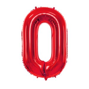 Foil Balloon Number ''0'', 86cm, red