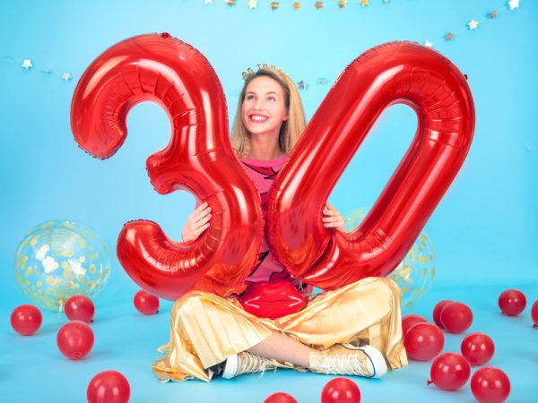 Foil Balloon Number ''0'', 86cm, red