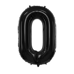 Foil Balloon Number ''0'', 86cm, black
