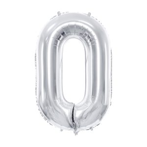 Foil Balloon Number ''0'', 86cm, silverFoil Balloon Number ''0'', 86cm, silver