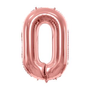 Foil Balloon Number ''0'', 86cm, rose gold