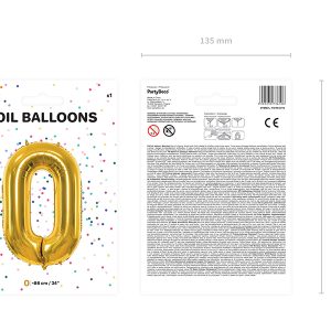 Foil Balloon Number ''0'', 86cm, gold