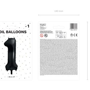 Foil Balloon Number ''1'', 86cm, black