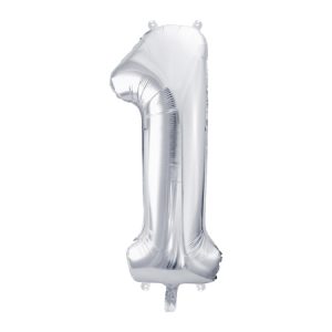 Foil Balloon Number ''1'', 86cm, silverFoil Balloon Number ''1'', 86cm, silver